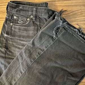 American Eagle High Rise Wide Leg Black Jeans